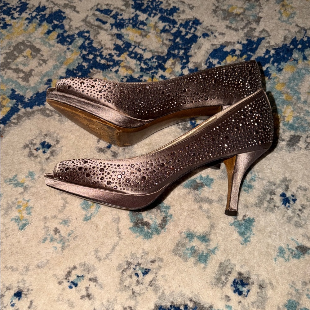 Chic Embellished Peep-Toe Heels